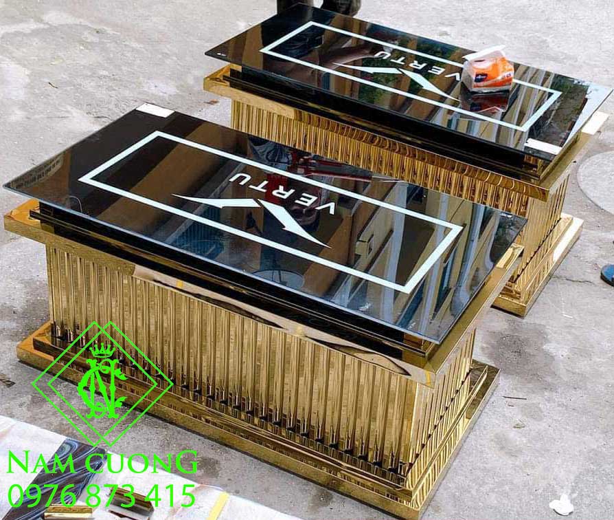 ban inox vàng gương phòng karaoke