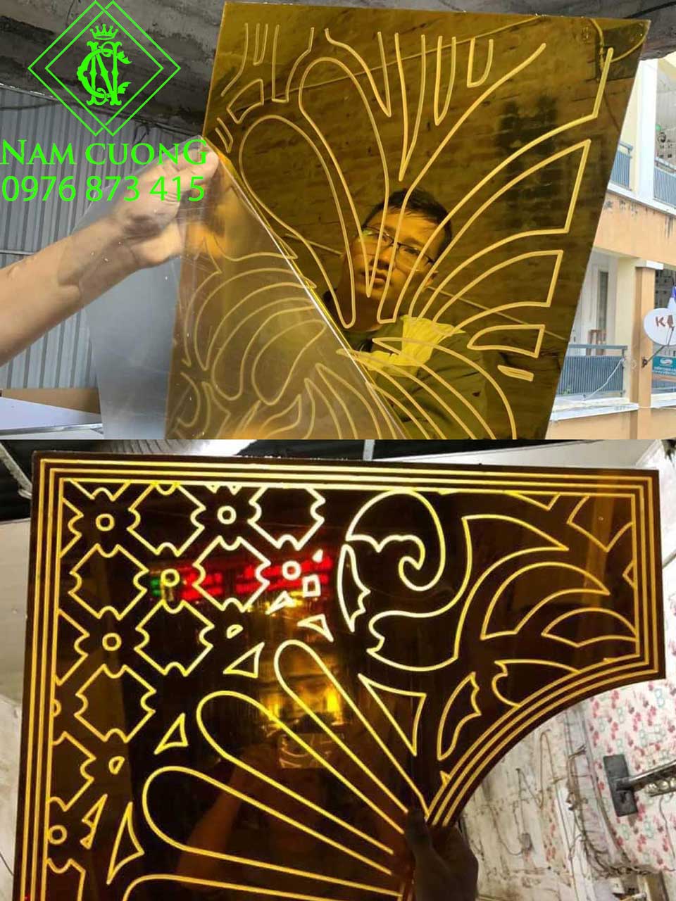 tấm acrylic khắc hoa văn