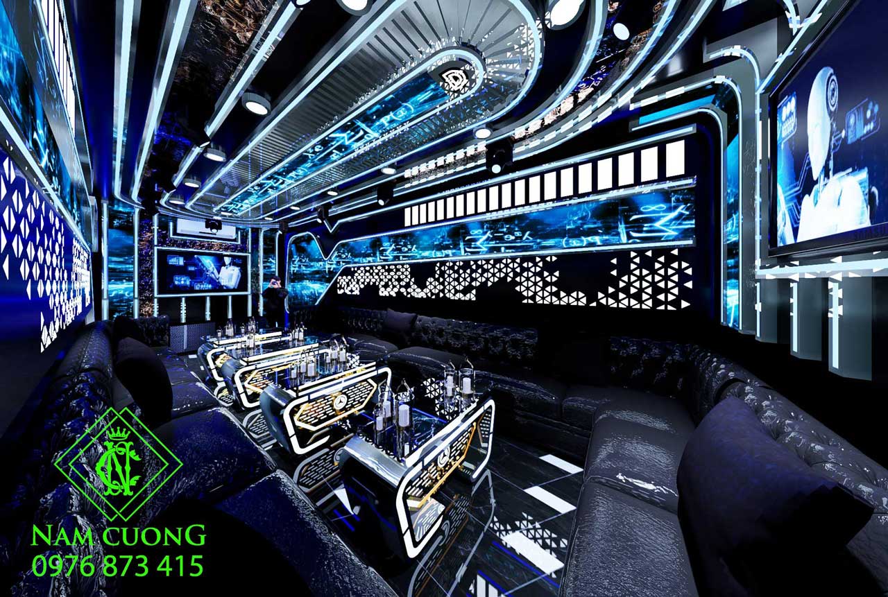 phòng bay mini bar inox gương đen